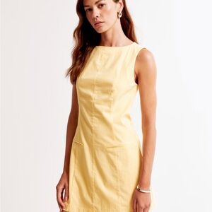 Abercrombie Yellow Sleeveless Linen Mini Dress